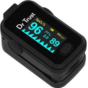Best Pulse Oximeter - Dr Trust (USA) Signature Series Finger Tip Pulse Oximeter With Audio Visual Alarm ( Midnight Black )