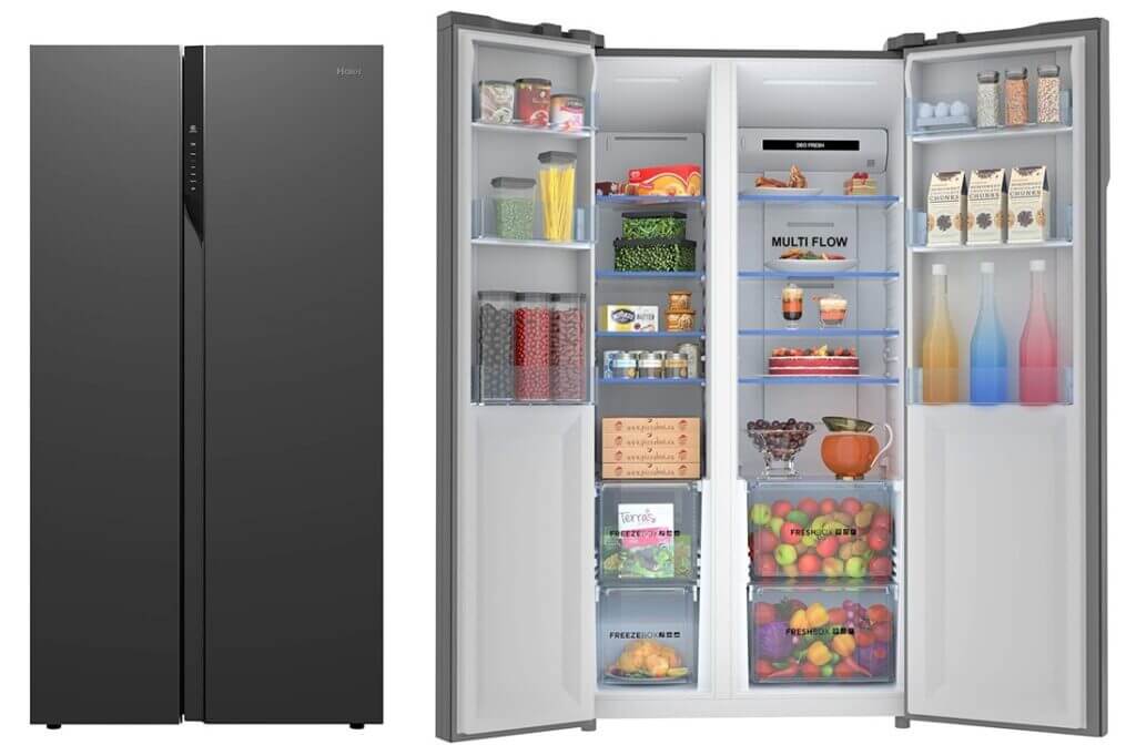 #2 in Best Refrigerators Side-by-Side - Haier 570 L Inverter Frost-Free Side-by-Side Refrigerator